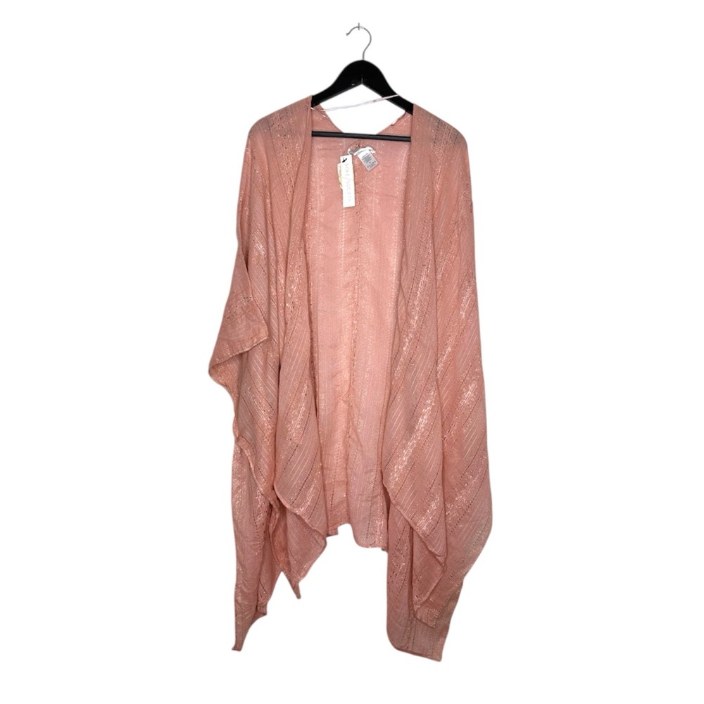 Sole Society Pink Rose Shimmer Open Front Draped Cardigan One Size SEE NOTES